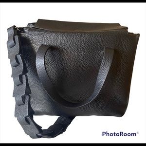 Brand NEW Black pebbled leather crossbody bag by Lia Nima